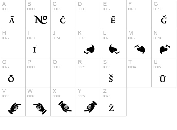 TriniteNo1-MediumWidePi uppercase A-Z preview
