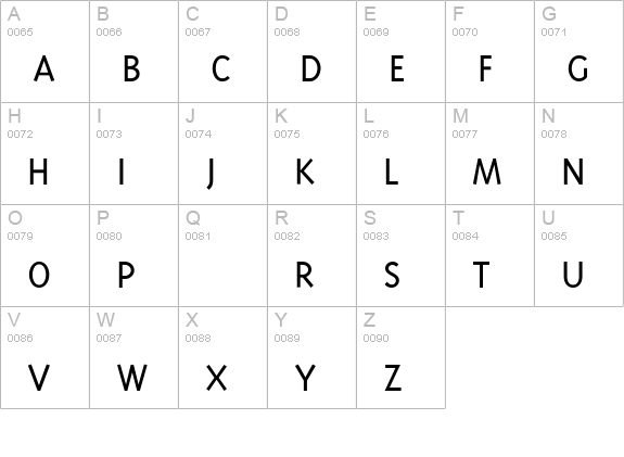 Triplex-Light uppercase A-Z preview