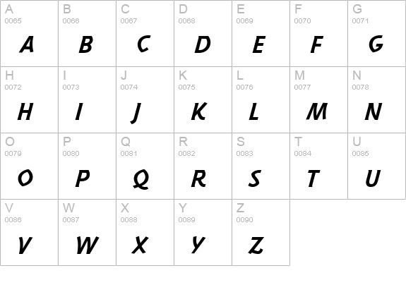 TriplexItalicBoldOldstyle Bold Italic uppercase A-Z preview