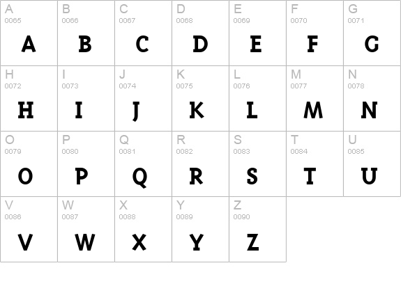 TriplexSerifBold uppercase A-Z preview