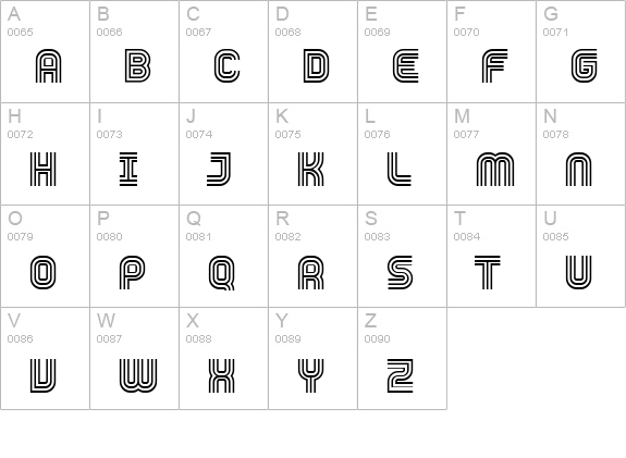 Trisect uppercase A-Z preview