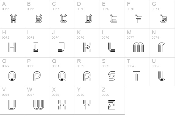 Trisect ExtraLight uppercase A-Z preview