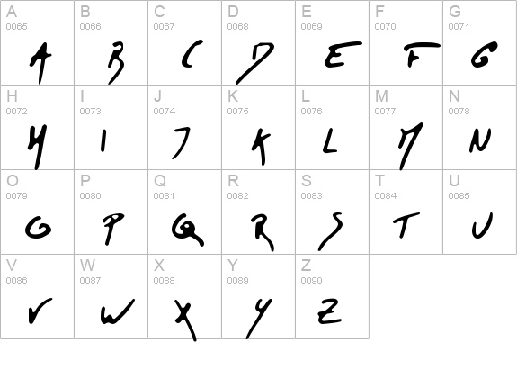 Tristan uppercase A-Z preview