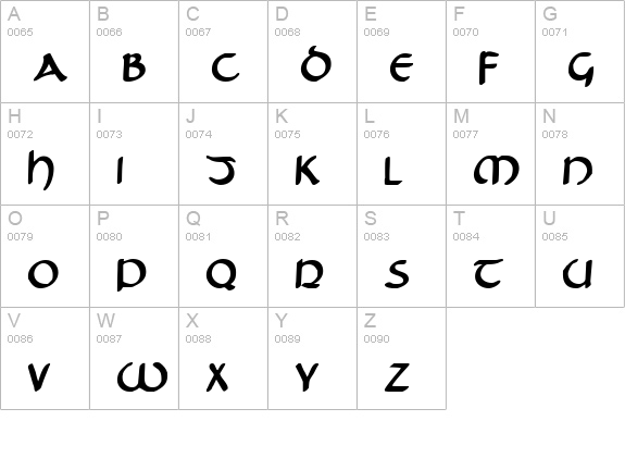 Tristram Bold uppercase A-Z preview