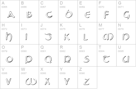 Tristram Shadow uppercase A-Z preview