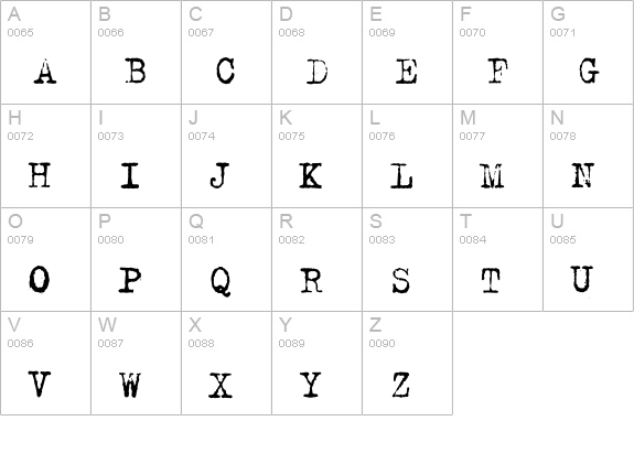 Trixie-Text uppercase A-Z preview