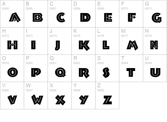Troglodyte NF uppercase A-Z preview
