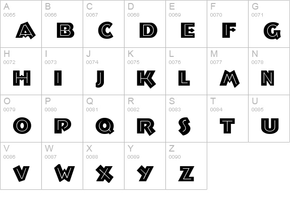 TroglodyteNF uppercase A-Z preview