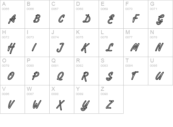 Tropica Script Std uppercase A-Z preview