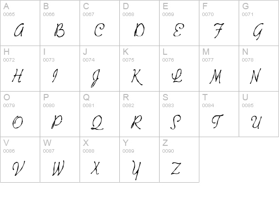 Tropicali Script BTN Bamboo Oblique uppercase A-Z preview