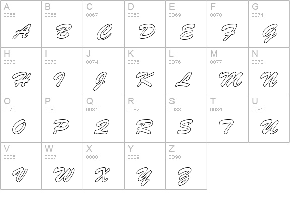 TropicalOpen uppercase A-Z preview