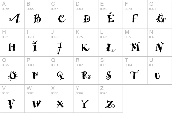 Troubadour uppercase A-Z preview