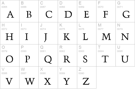 Troubadour-Regular uppercase A-Z preview