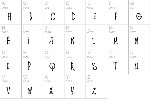 Troutkings BTN Condensed uppercase A-Z preview