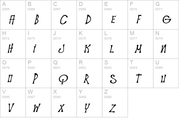Troutkings BTN Oblique uppercase A-Z preview