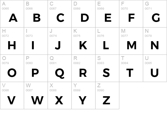 Trueno SemiBold uppercase A-Z preview