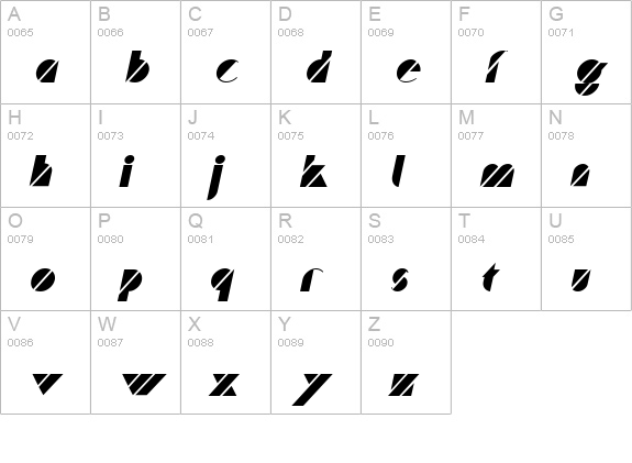 Truffle Italic uppercase A-Z preview