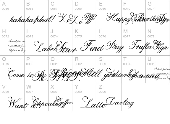 Trufla Words uppercase A-Z preview