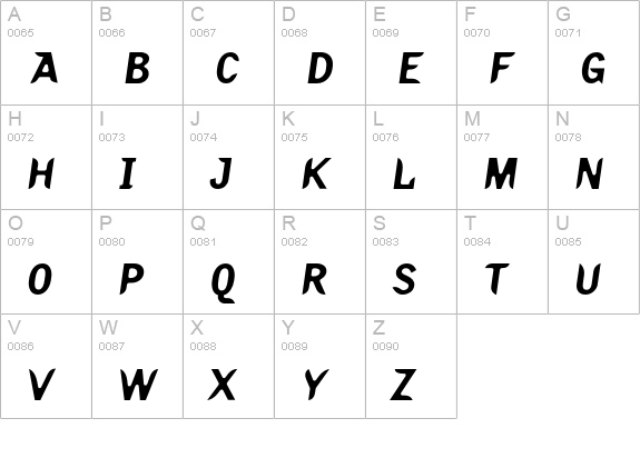 Truth-HeavySlanted uppercase A-Z preview