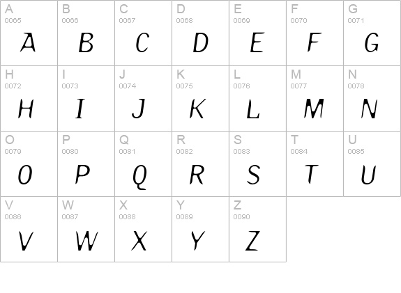Truth-LiteSlanted uppercase A-Z preview
