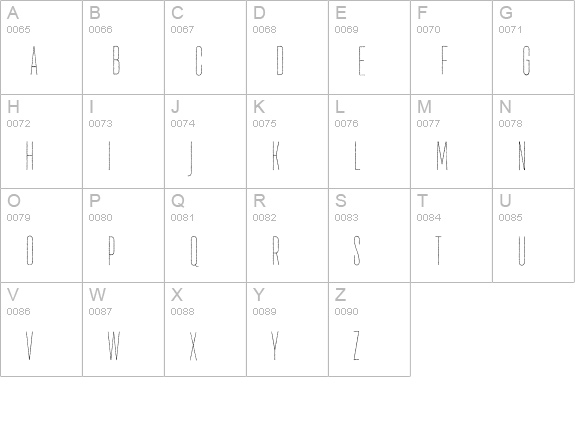 TT Bluescreens DEMO Thin Rough  uppercase A-Z preview