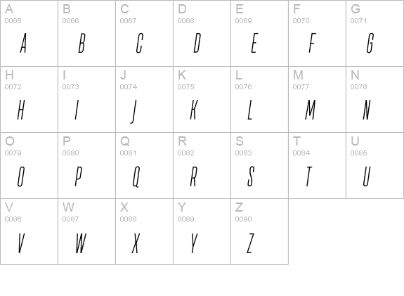 TT Bluescreens Rough Italic uppercase A-Z preview