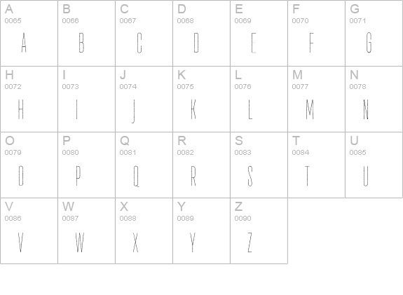 TT Bluescreens Rough Thin uppercase A-Z preview