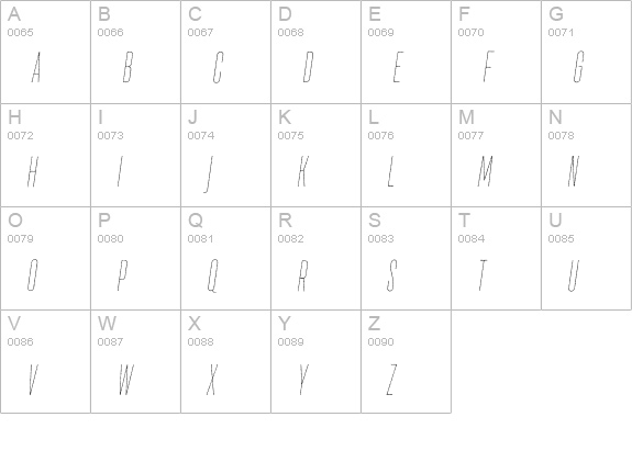 TT Bluescreens Rough Thin Ita uppercase A-Z preview