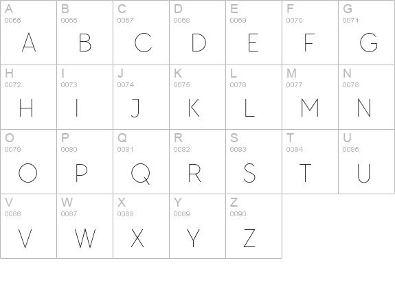 TT Chocolates Thin uppercase A-Z preview