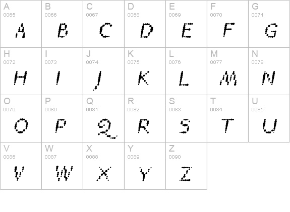 TTRheostatFahrenheit-MediumItalic uppercase A-Z preview
