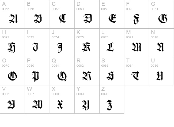 Tudor SSi uppercase A-Z preview