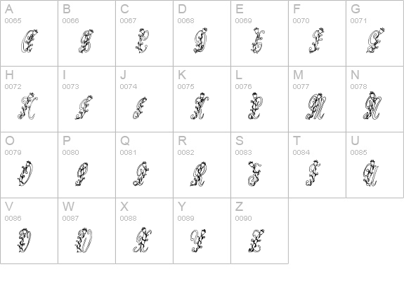 Tulips  uppercase A-Z preview