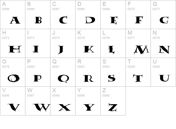 Tumbleweed uppercase A-Z preview