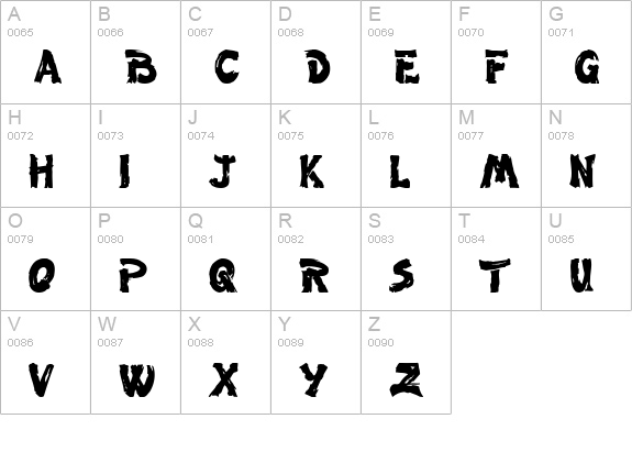 Tumbleweed MF uppercase A-Z preview