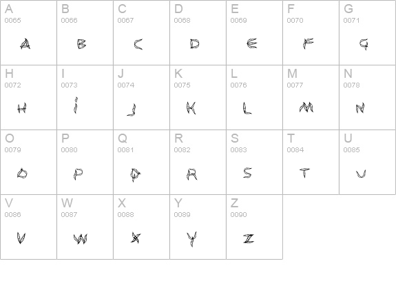 Tunasalad uppercase A-Z preview