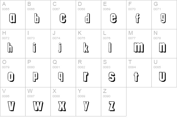 tungfont alpha 003 uppercase A-Z preview