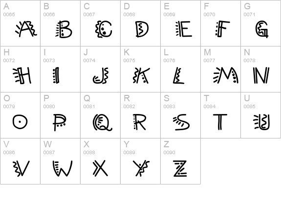 Tupertime uppercase A-Z preview