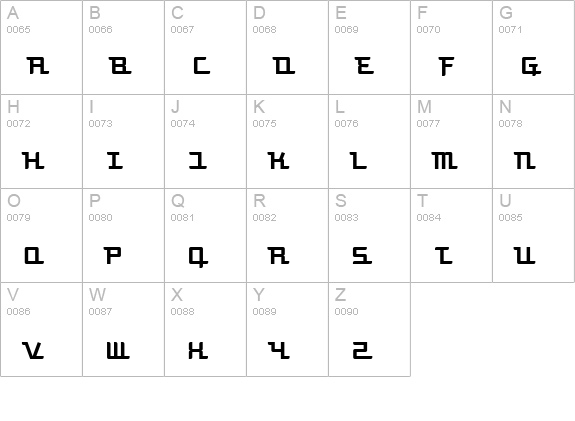 Turbon uppercase A-Z preview