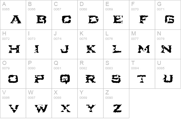 Turbulence (R.I.P Ikarus) uppercase A-Z preview