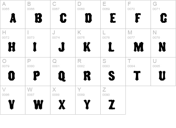 Tuscan MF Narrow uppercase A-Z preview