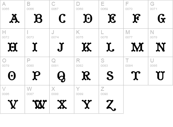 Tuskcandy Bold uppercase A-Z preview