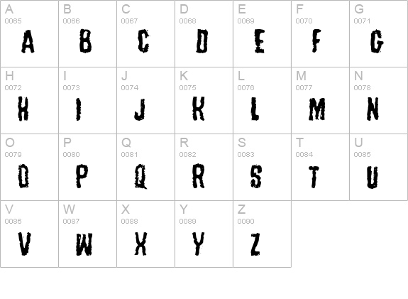 Tussle uppercase A-Z preview