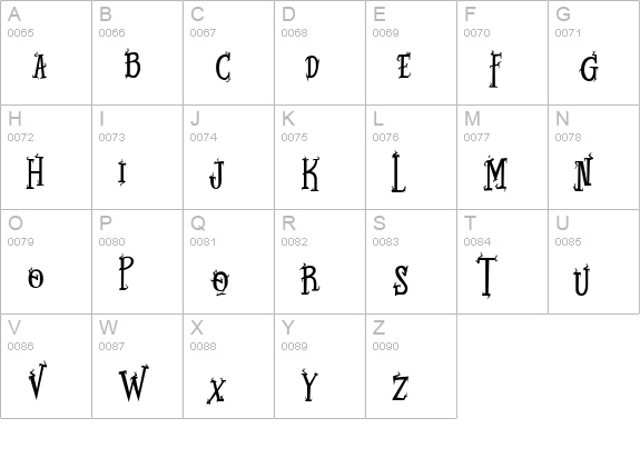 Twig Alleric uppercase A-Z preview