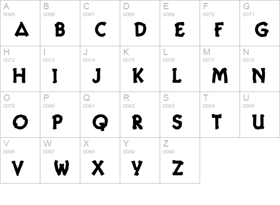 Twig Black uppercase A-Z preview