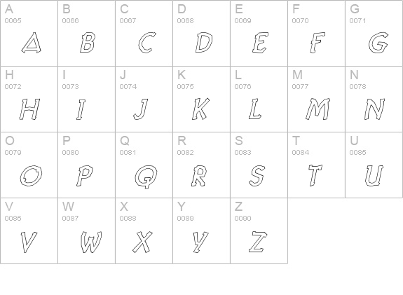 Twig Bold Inline Oblique uppercase A-Z preview