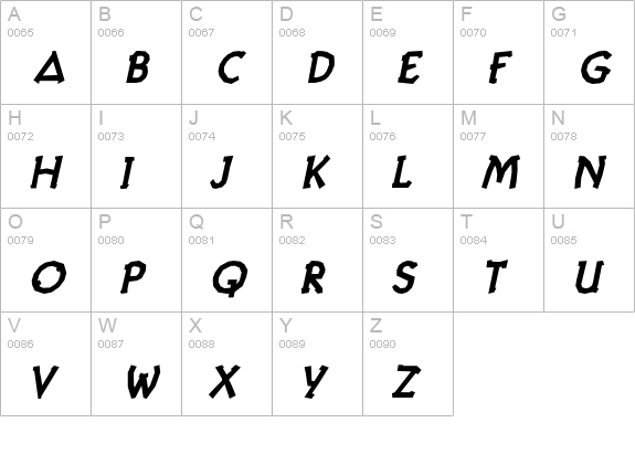 Twig Bold Oblique uppercase A-Z preview