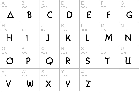 Twig Regular uppercase A-Z preview