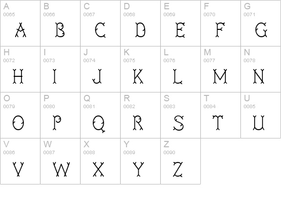 Twigglee uppercase A-Z preview
