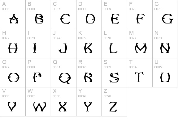 TwiggleeWarped uppercase A-Z preview