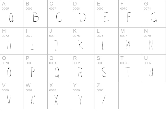 Twiggy uppercase A-Z preview